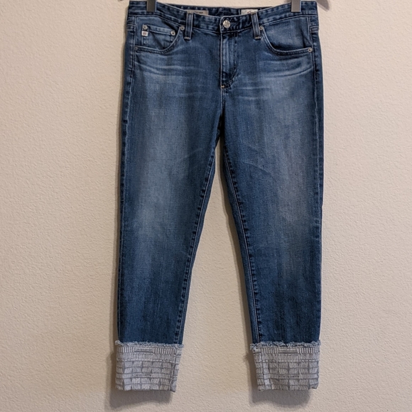 AG Adriano Goldschmied Stilt Crop Cigarette Crop Cuffed Jeans Size 29 EUC. - Picture 1 of 9